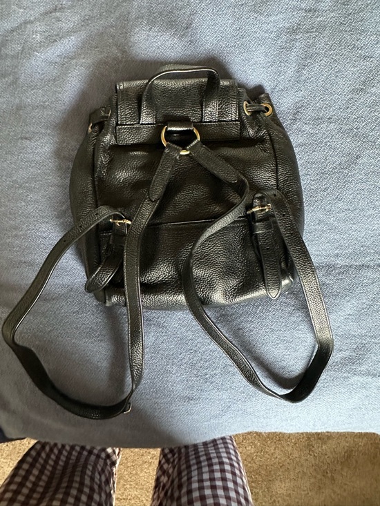 Black Coach pebbled leather mini turnlock rucksack main image 4